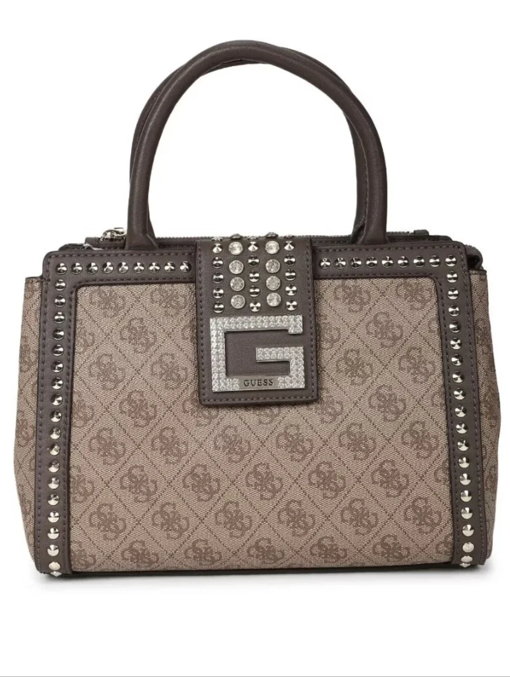 Guess-Bling Society Satchel (Mocha Logo Signature)